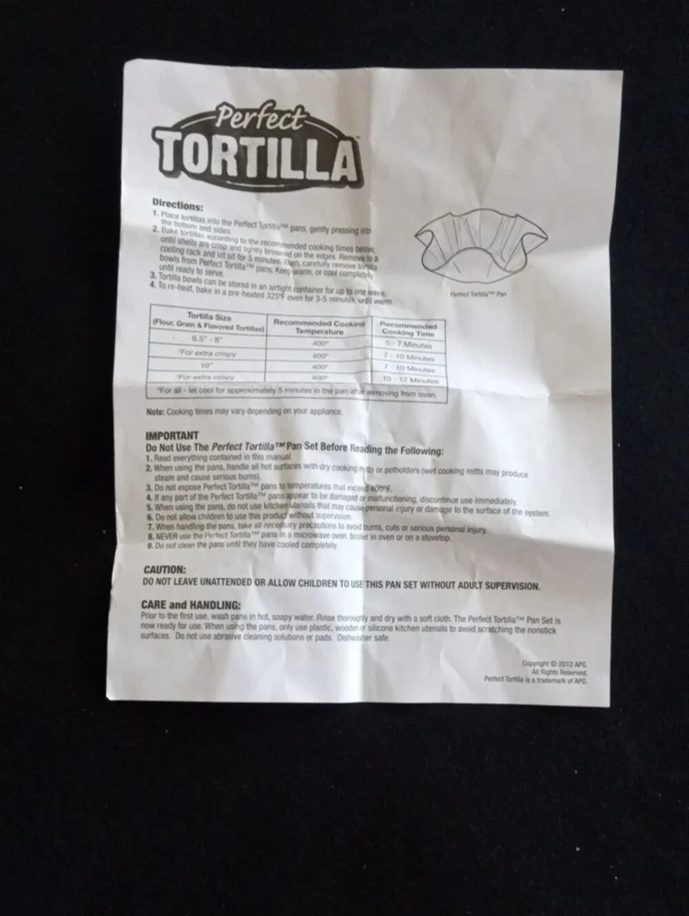 Perfect Tortilla Pan Set Of 4 NIB